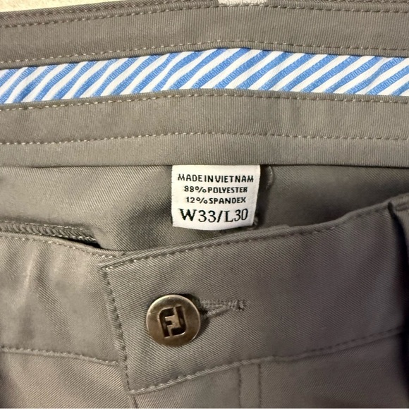 FootJoy Men’s Golf Pants Athletic Fit Size 33x30 Gray - Picture 6 of 8